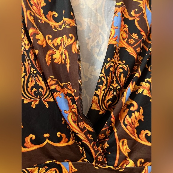 Zara Colourful One Piece Long sleeve Vibrant Size Small Yellow Orange Blue - Picture 4 of 7